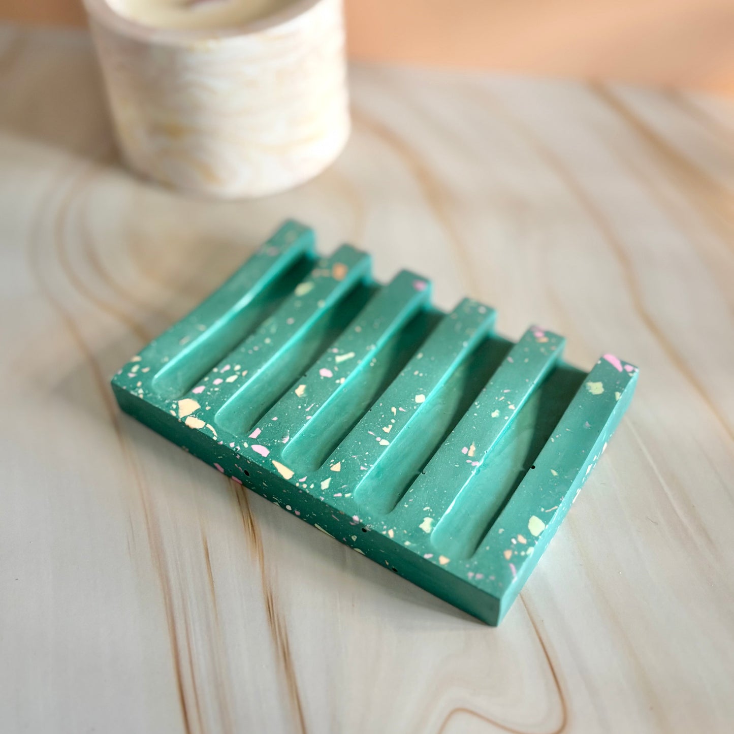 Porta Sapone Moderno Geometrico - Lush Green