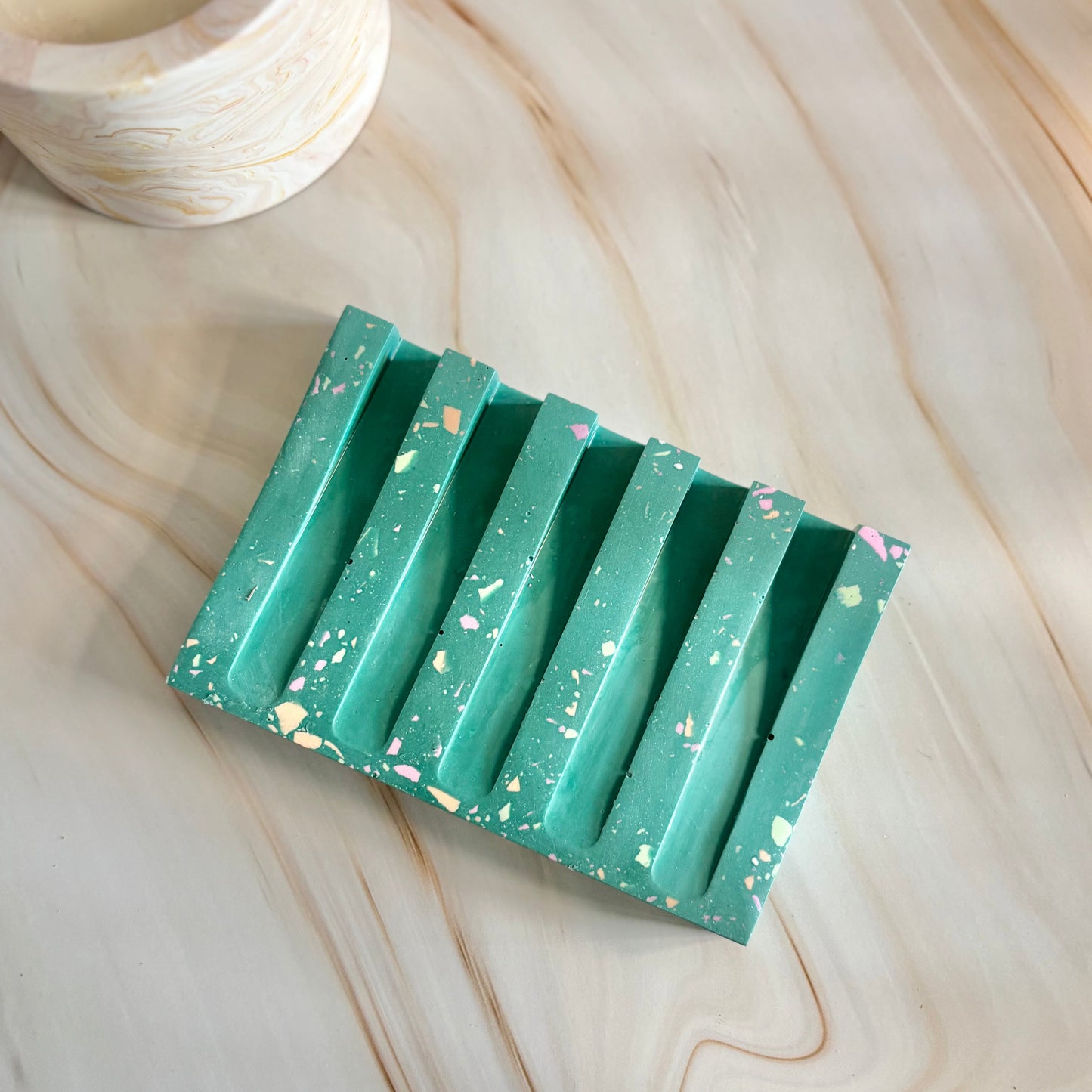 Porta Sapone Moderno Geometrico - Lush Green