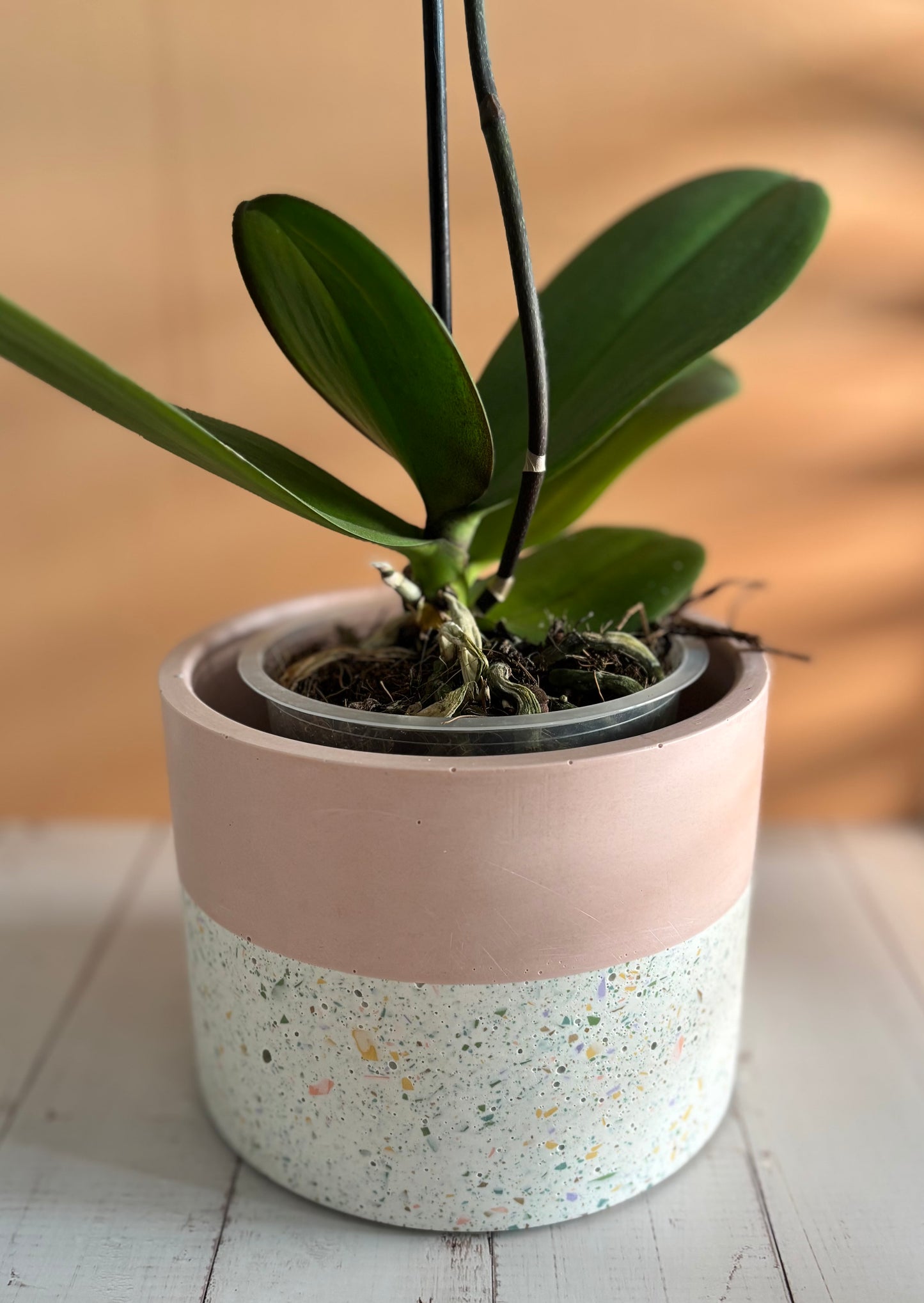 Vaso terrazzo bicolore - Rosa