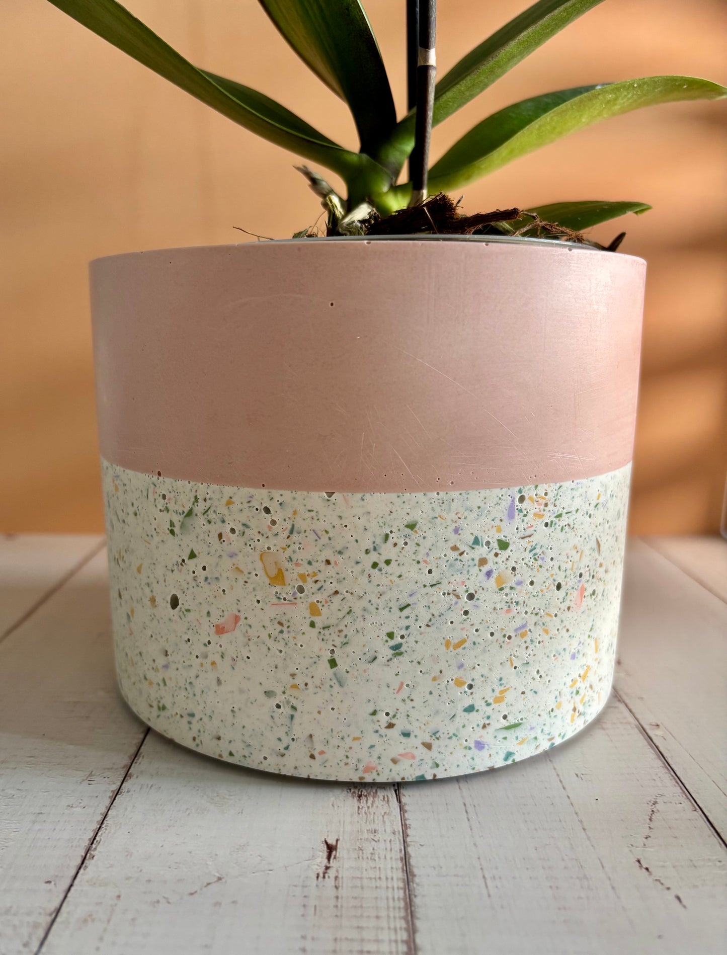 Vaso terrazzo bicolore - Rosa