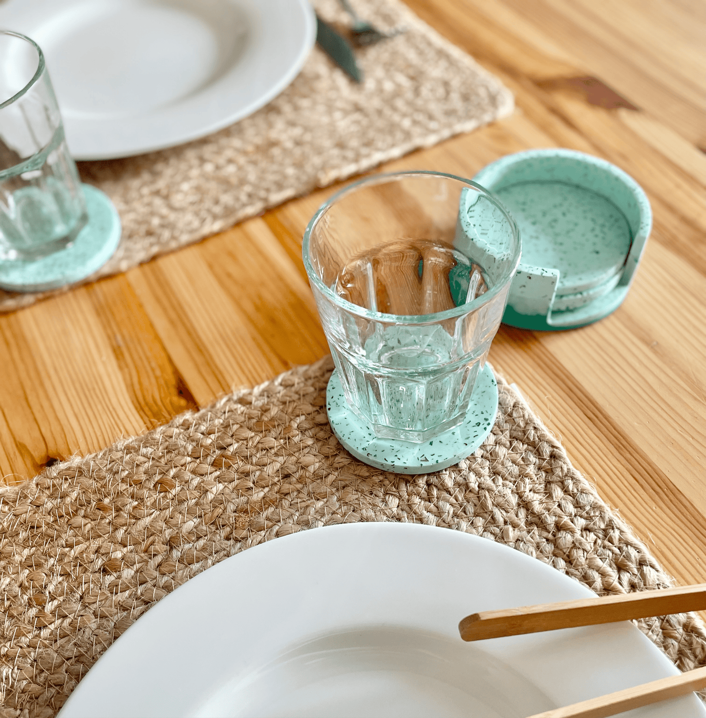 Kookie.it Arredamento Set di sottobicchieri - Menta Glass Terrazzo