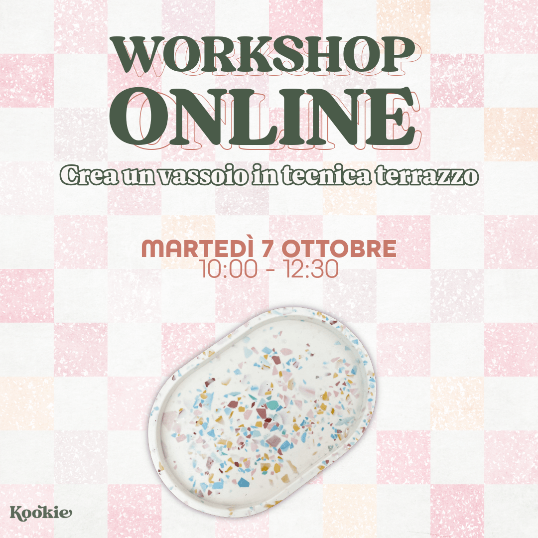 Kookie.it Laboratorio Workshop ONLINE: crea un vassoio in tecnica terrazzo