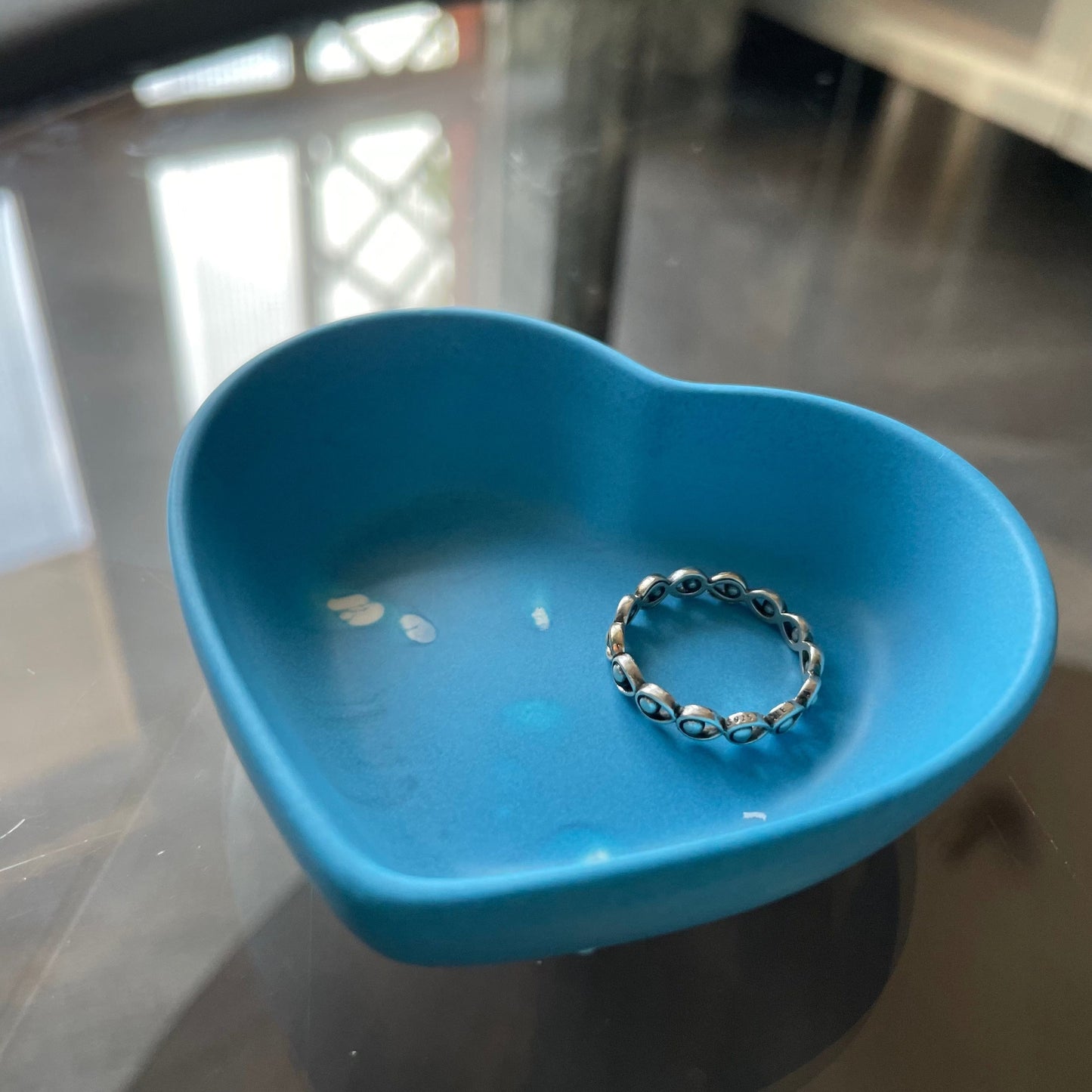 Kookie.it Arredamento Blu-bianco Mini Portagioie Cuore
