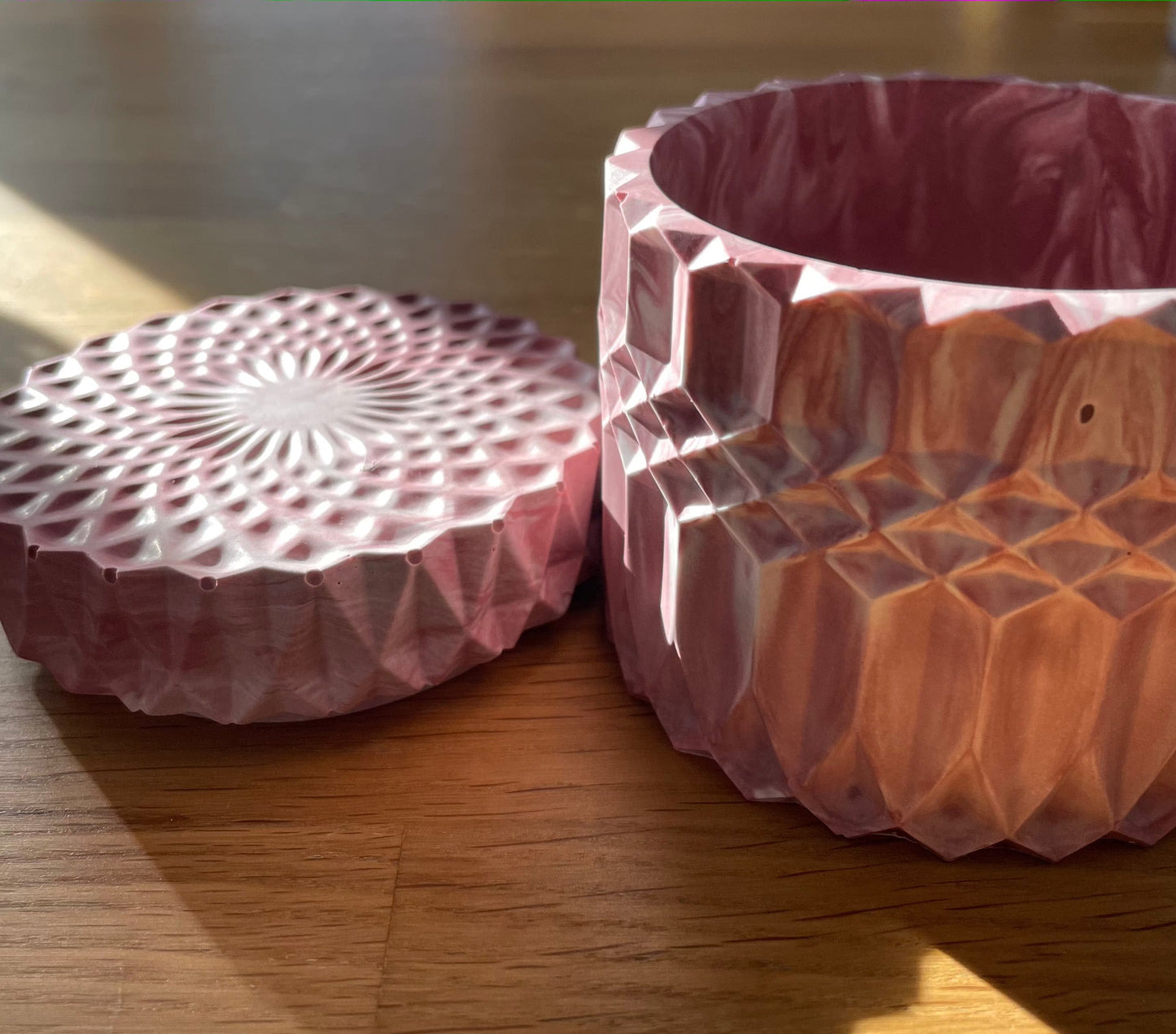 Kookie.it Arredamento Fuchsia Vasetto geometrico effetto marmo