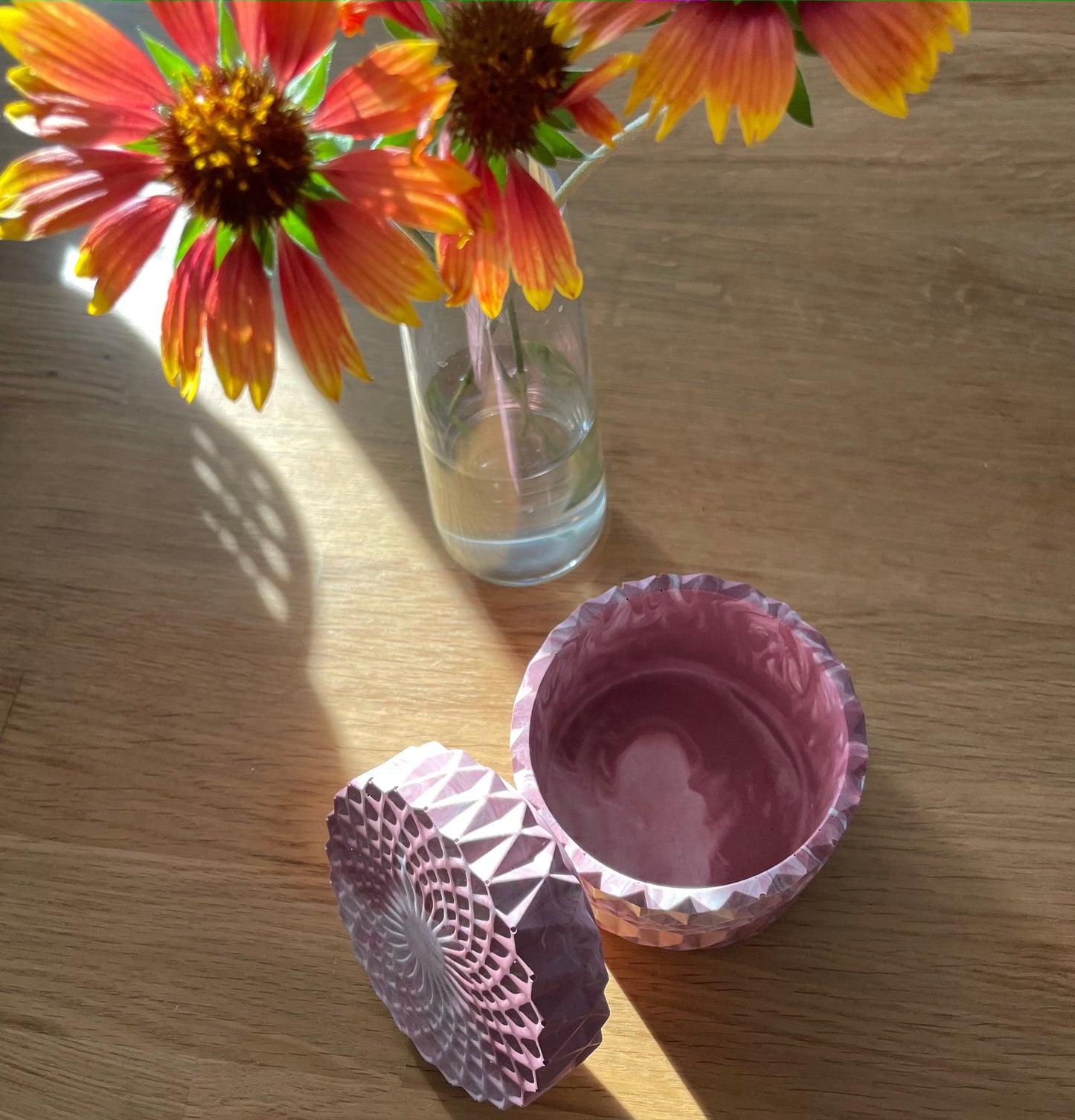 Kookie.it Arredamento Fuchsia Vasetto geometrico effetto marmo
