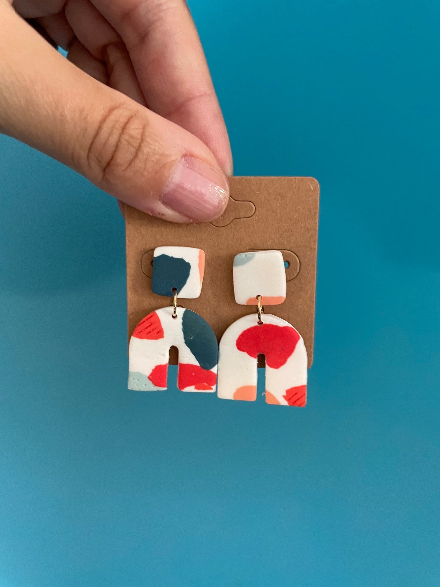 Kookie.it gioielli Arcobaleno Terrazzo Pettirosso - Orecchini fatti a mano