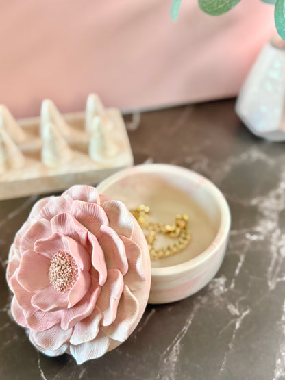Camelia rosa – Candela o vasetto Porta Gioie