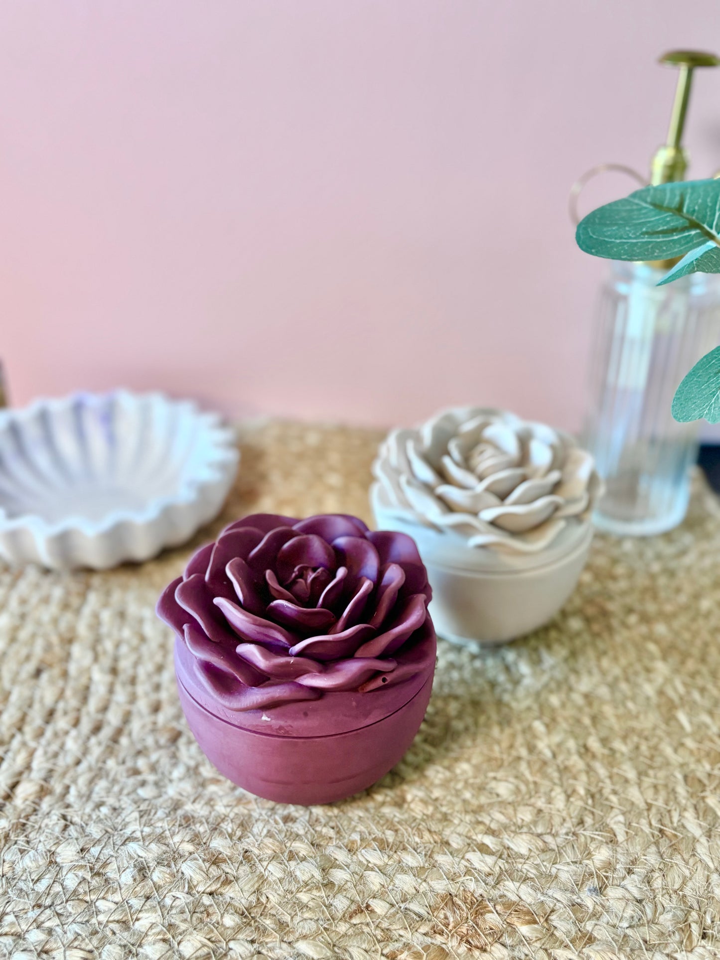 Bloom Rose - Prune - vasetto Candela o Porta Gioie