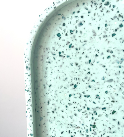 Svuotatasche/portasapone Ovale - Terrazzo Vetro - Verde Menta Default Title - Kookie