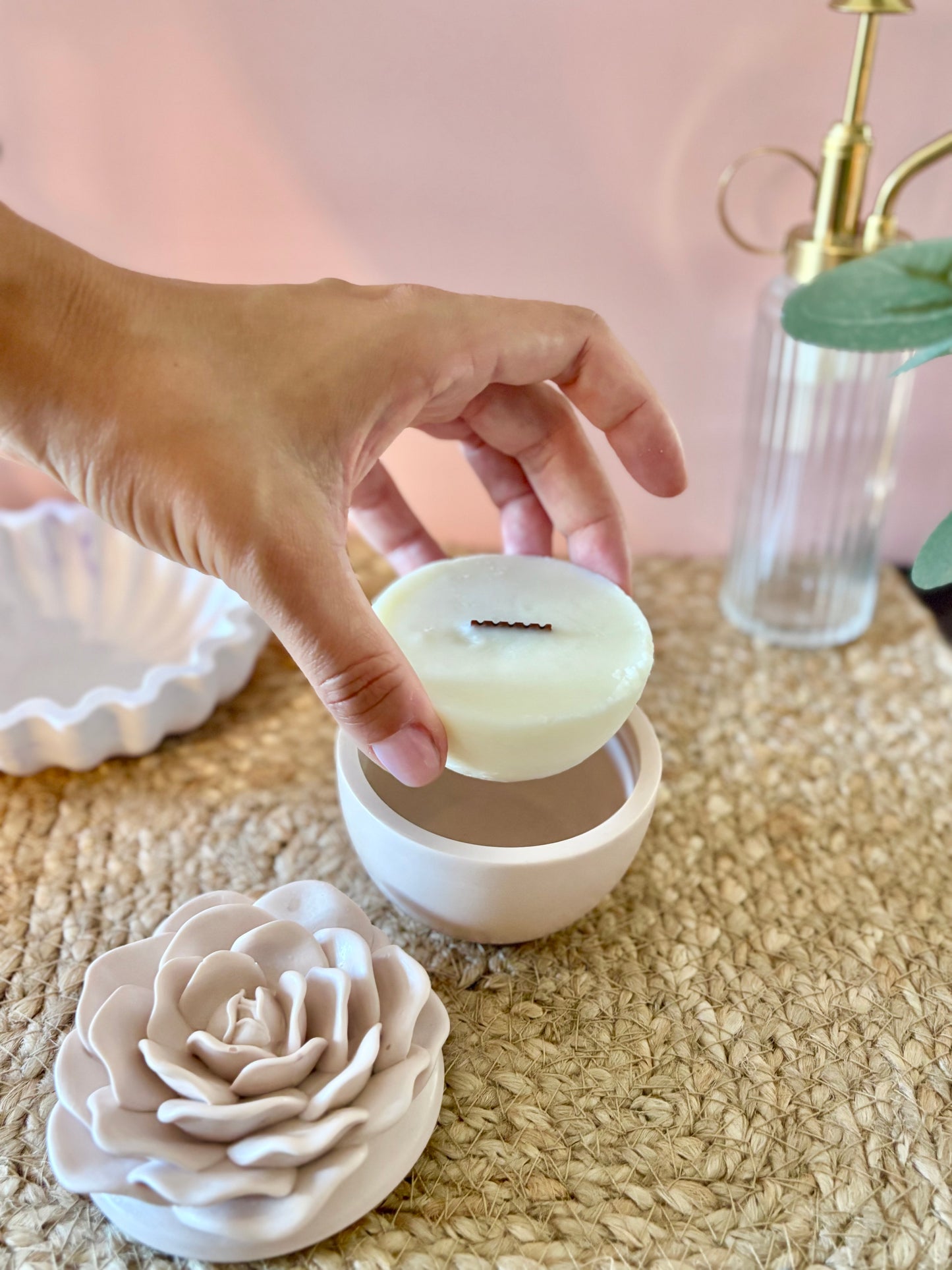 Bloom Rose - Blush - vasetto Candela o Porta Gioie