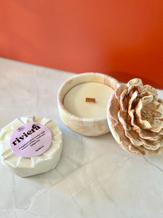 Camelia blush – Candela o vasetto Porta Gioie
