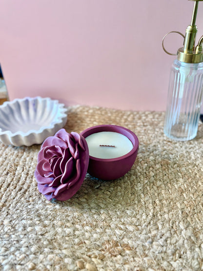 Bloom Rose - Prune - vasetto Candela o Porta Gioie