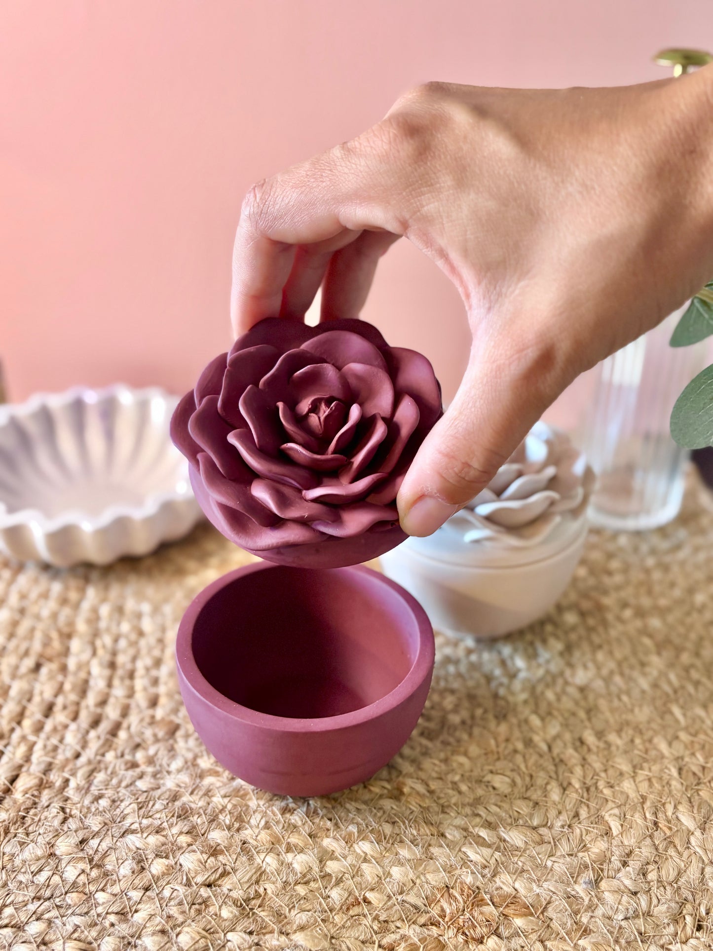 Bloom Rose - Prune - vasetto Candela o Porta Gioie
