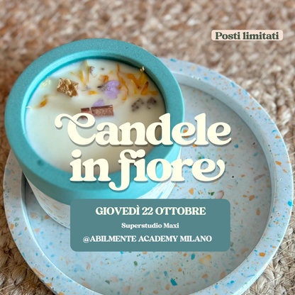 Candele in Fiore @ Abilmente Milano - vasetto, candela e fiori secchi