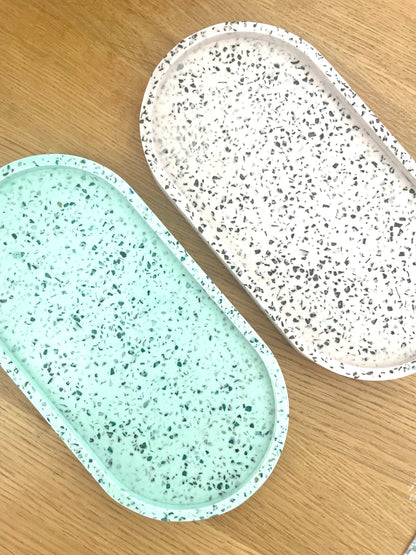 Svuotatasche/portasapone Ovale - Terrazzo Vetro - Verde Menta Default Title - Kookie