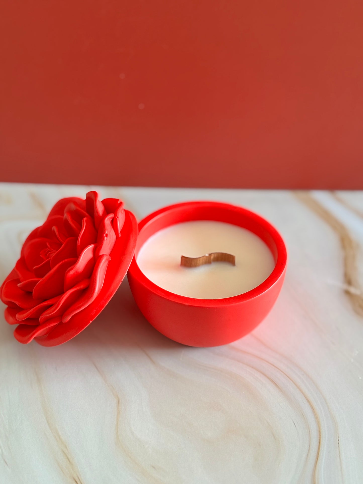 Bloom Rose - Red - vasetto Candela