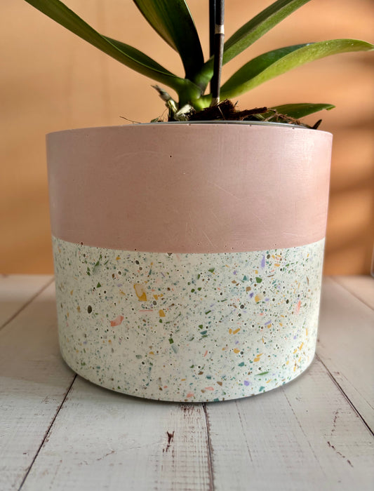 Vaso terrazzo bicolore - Rosa