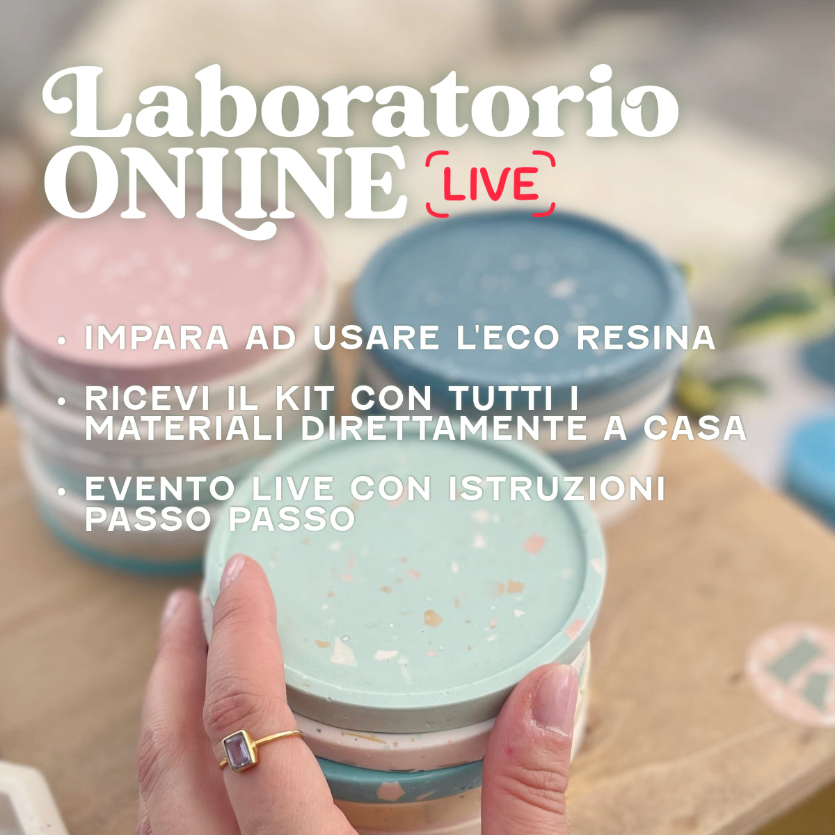 Laboratorio online di eco resina 5 GENNAIO 2025 - Evento LIVE (materiale incluso)