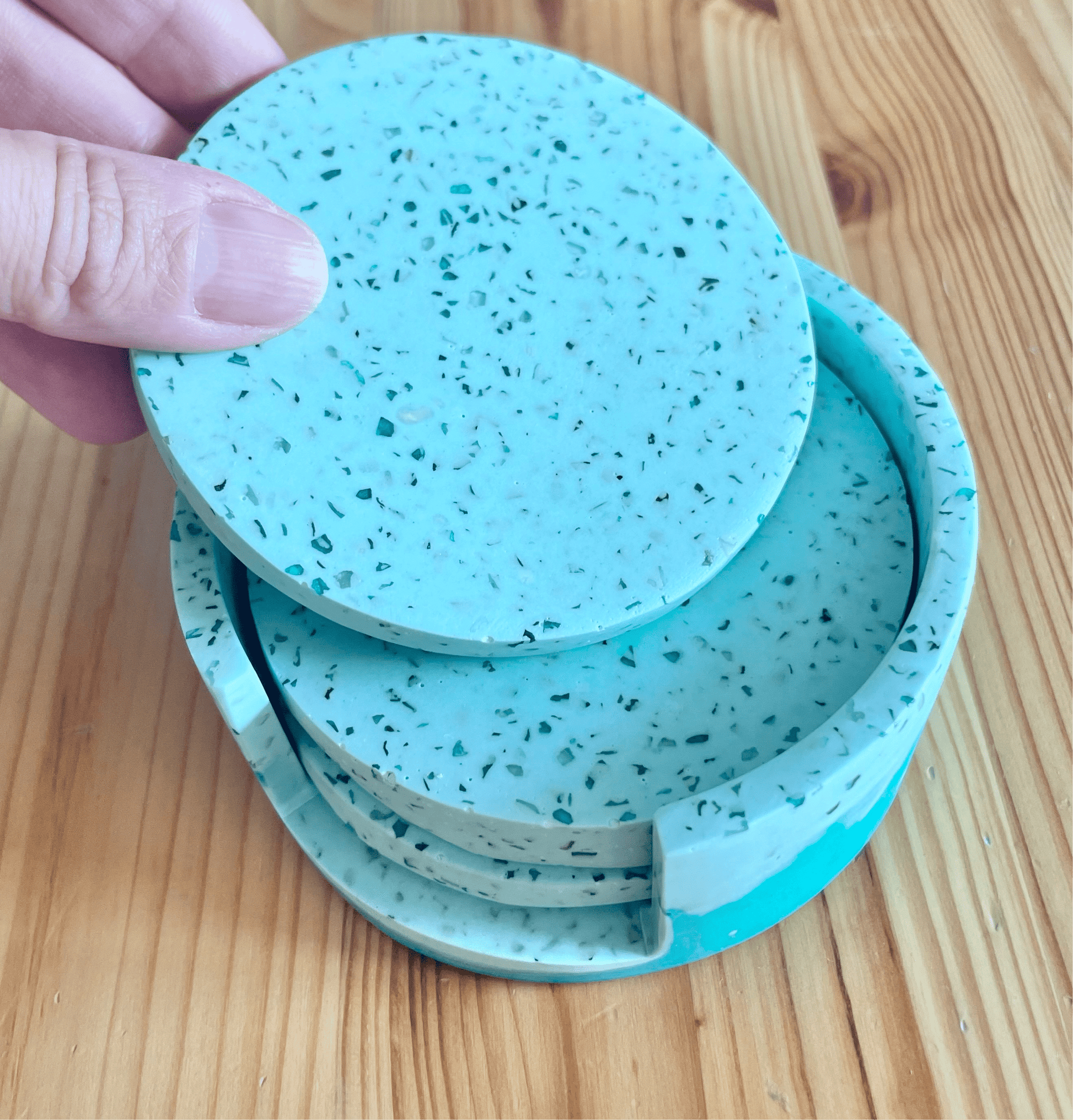 Kookie.it Arredamento Set di sottobicchieri - Menta Glass Terrazzo