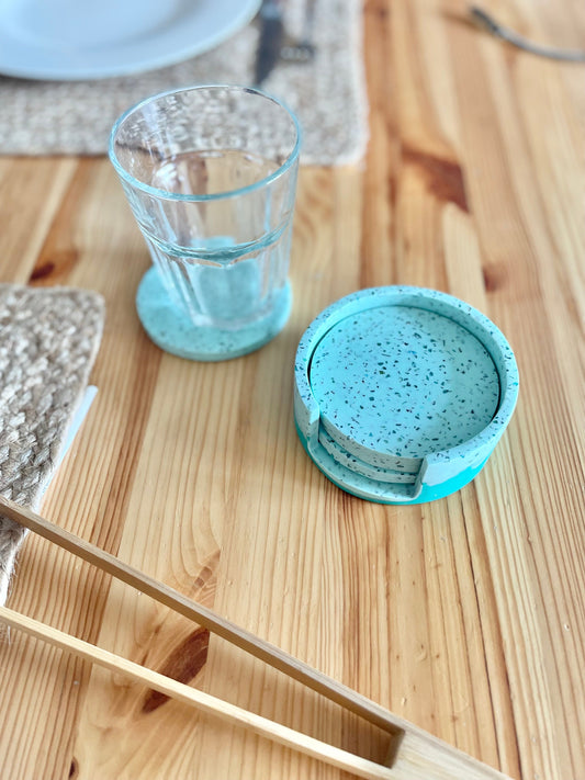 Kookie.it Arredamento Set di sottobicchieri - Menta Glass Terrazzo