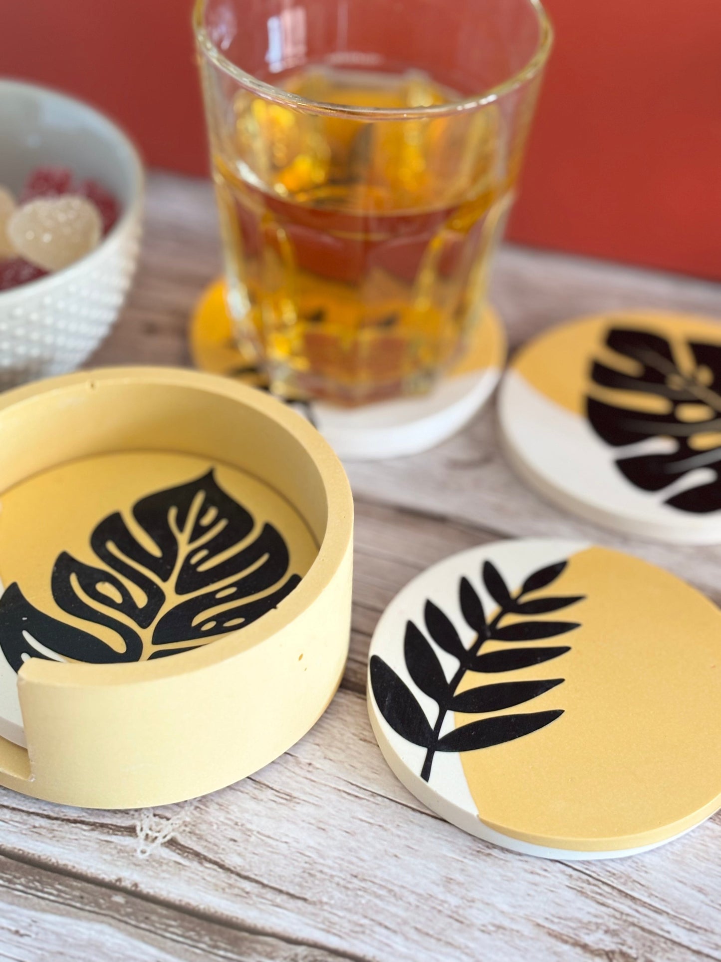 Kookie.it Arredo Giallo Set di sottobicchieri Forest