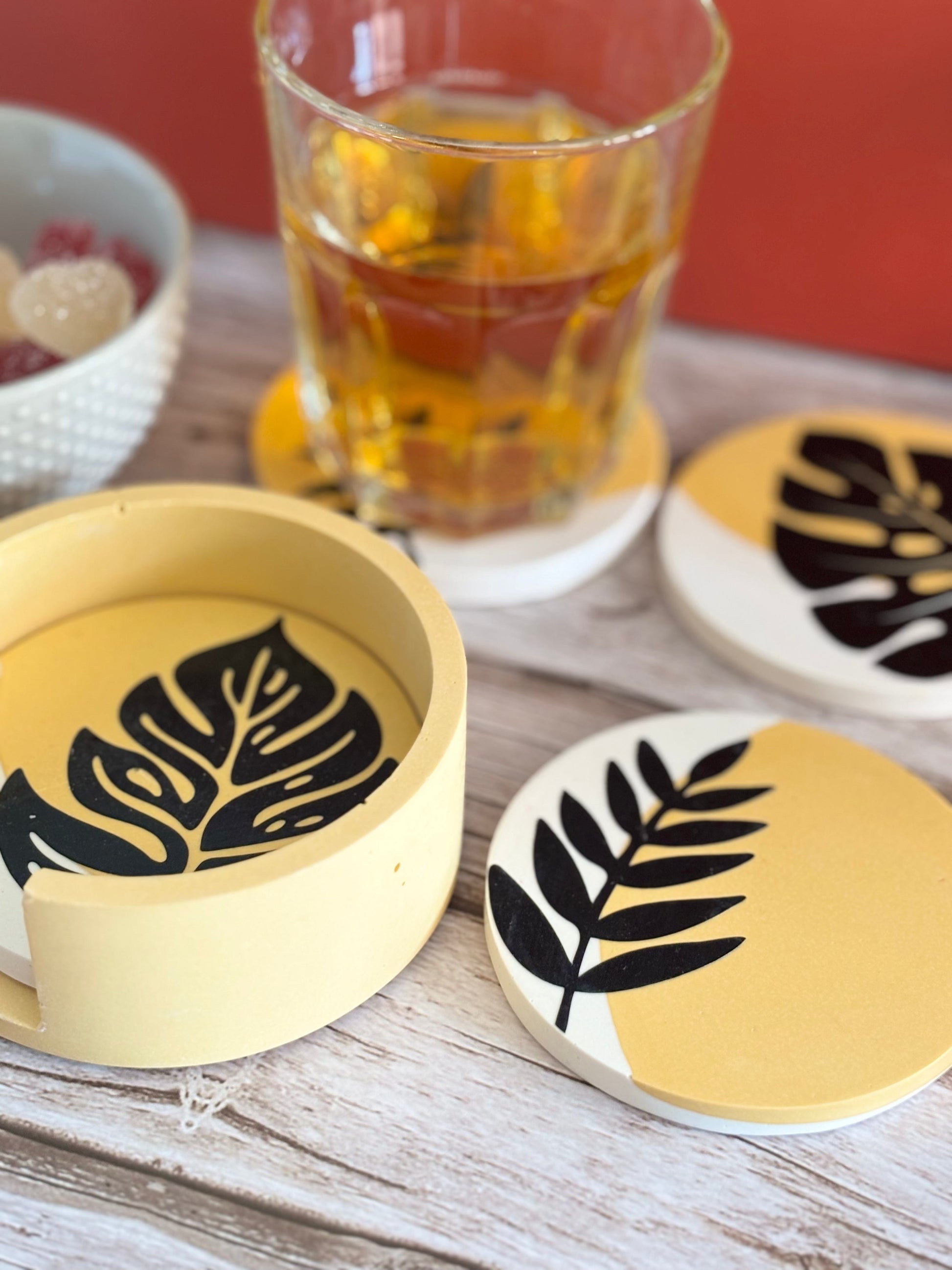 Kookie.it Arredo Giallo Set di sottobicchieri Forest