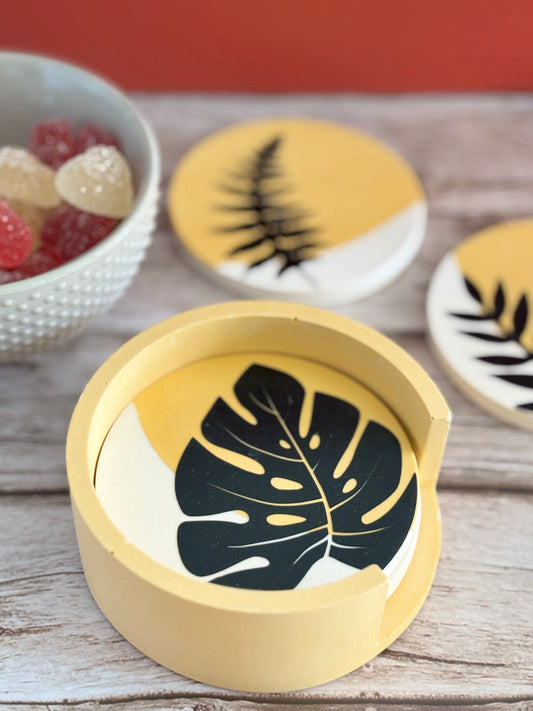 Kookie.it Arredo Giallo Set di sottobicchieri Forest