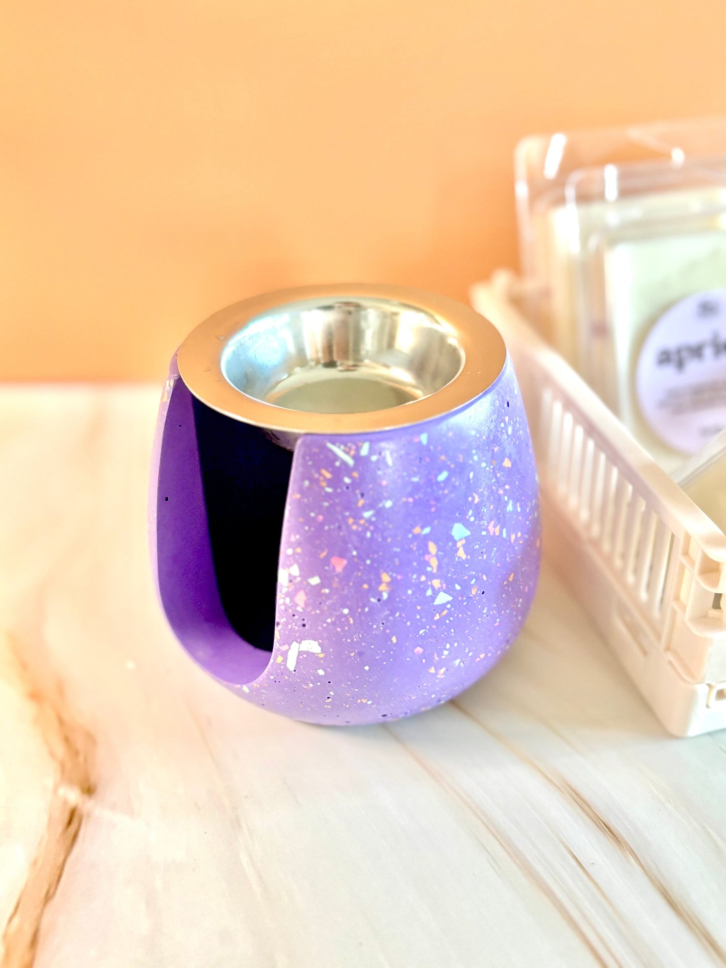 Kookie.it Brucia Essenze Violetta Pop – Handmade con piattino in acciaio