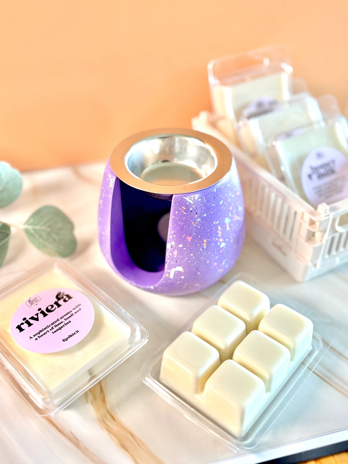 Kookie.it Brucia Essenze Violetta Pop – Handmade con piattino in acciaio