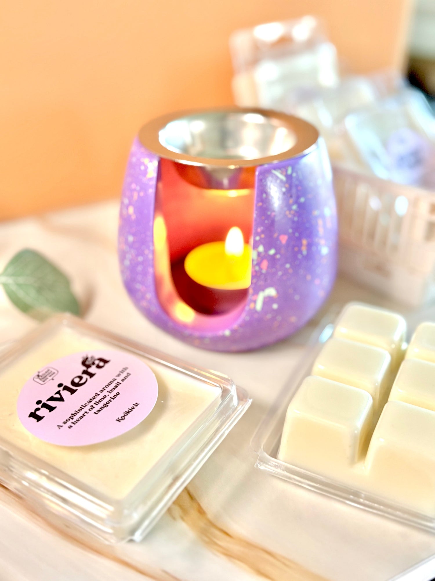 Kookie.it Brucia Essenze Violetta Pop – Handmade con piattino in acciaio