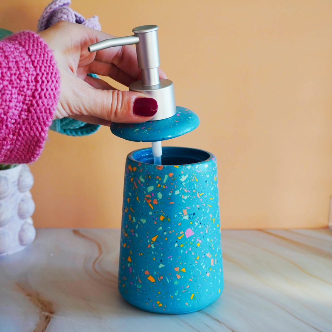 Dispenser di Sapone liquido in Eco-Resina - Color Verde Petrolio – Fatto a Mano