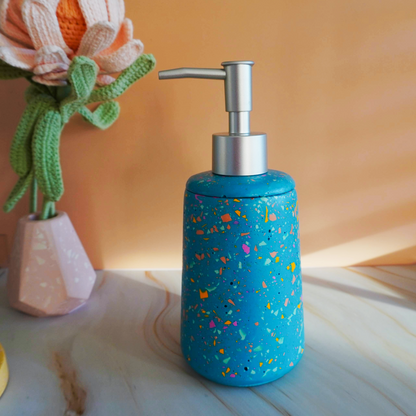 Dispenser di Sapone liquido in Eco-Resina - Color Verde Petrolio – Fatto a Mano