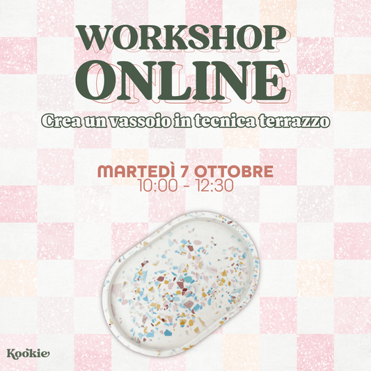 Kookie.it Laboratorio Workshop ONLINE: crea un vassoio in tecnica terrazzo