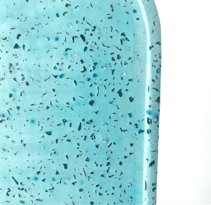 Kookie.it Svuotatasche/portasapone Ovale - Terrazzo Vetro - Ocean Blue