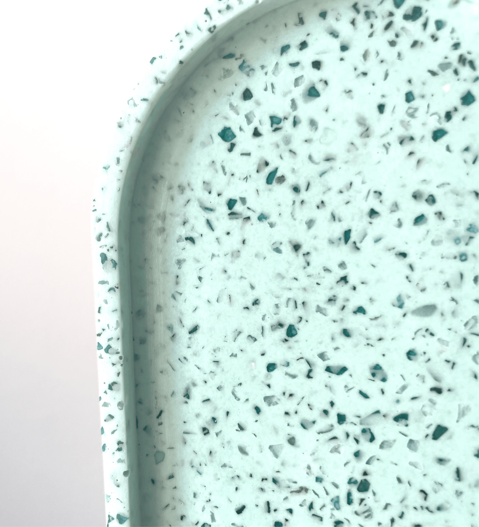 Kookie.it Svuotatasche/portasapone Ovale - Terrazzo Vetro - Verde Menta