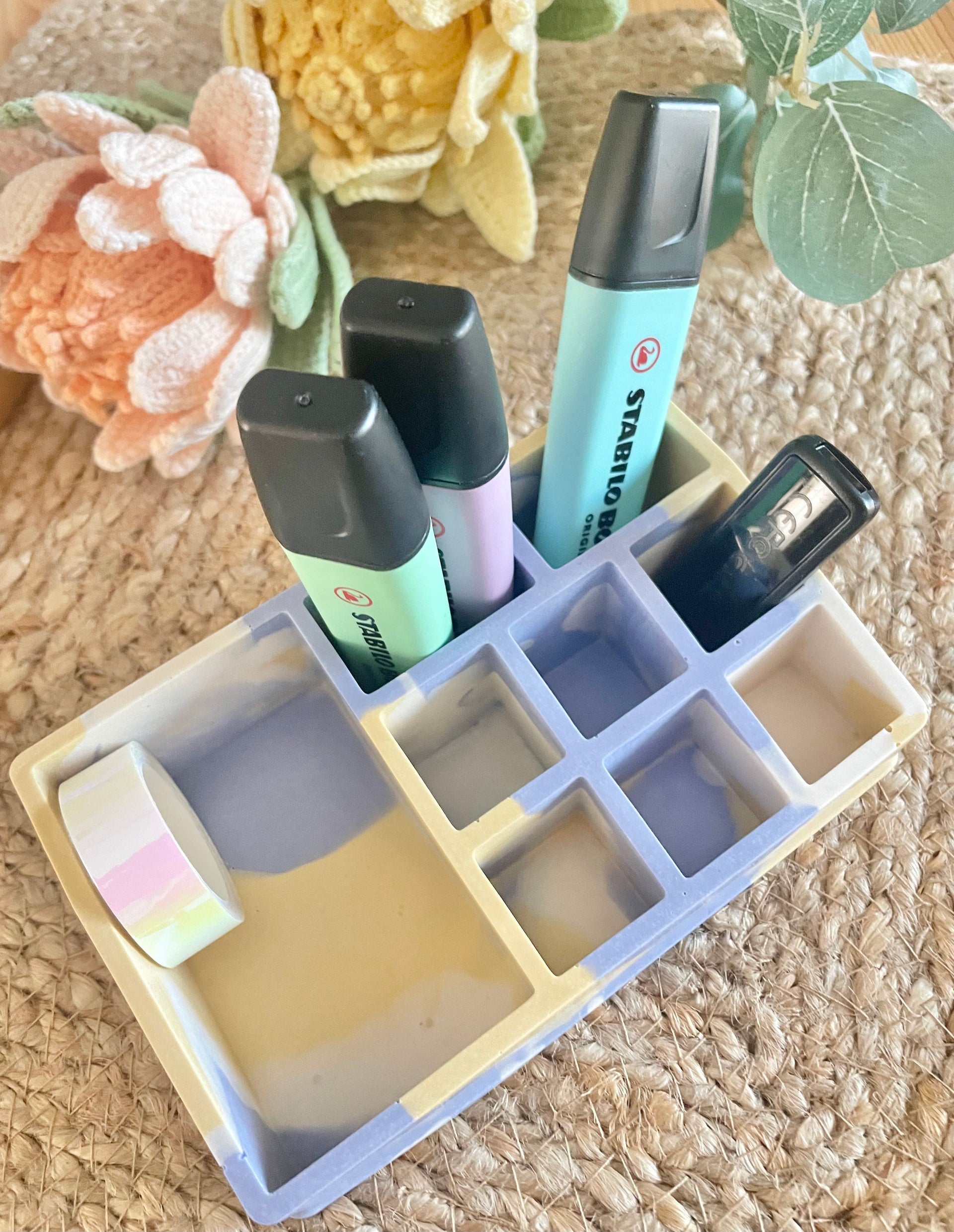 Cestino Da Scrivania Mini Creativo Viola | 1.5L | Per Ufficio, Cucina | Anche Portapenna | Decorazione Pratica - Foto 5