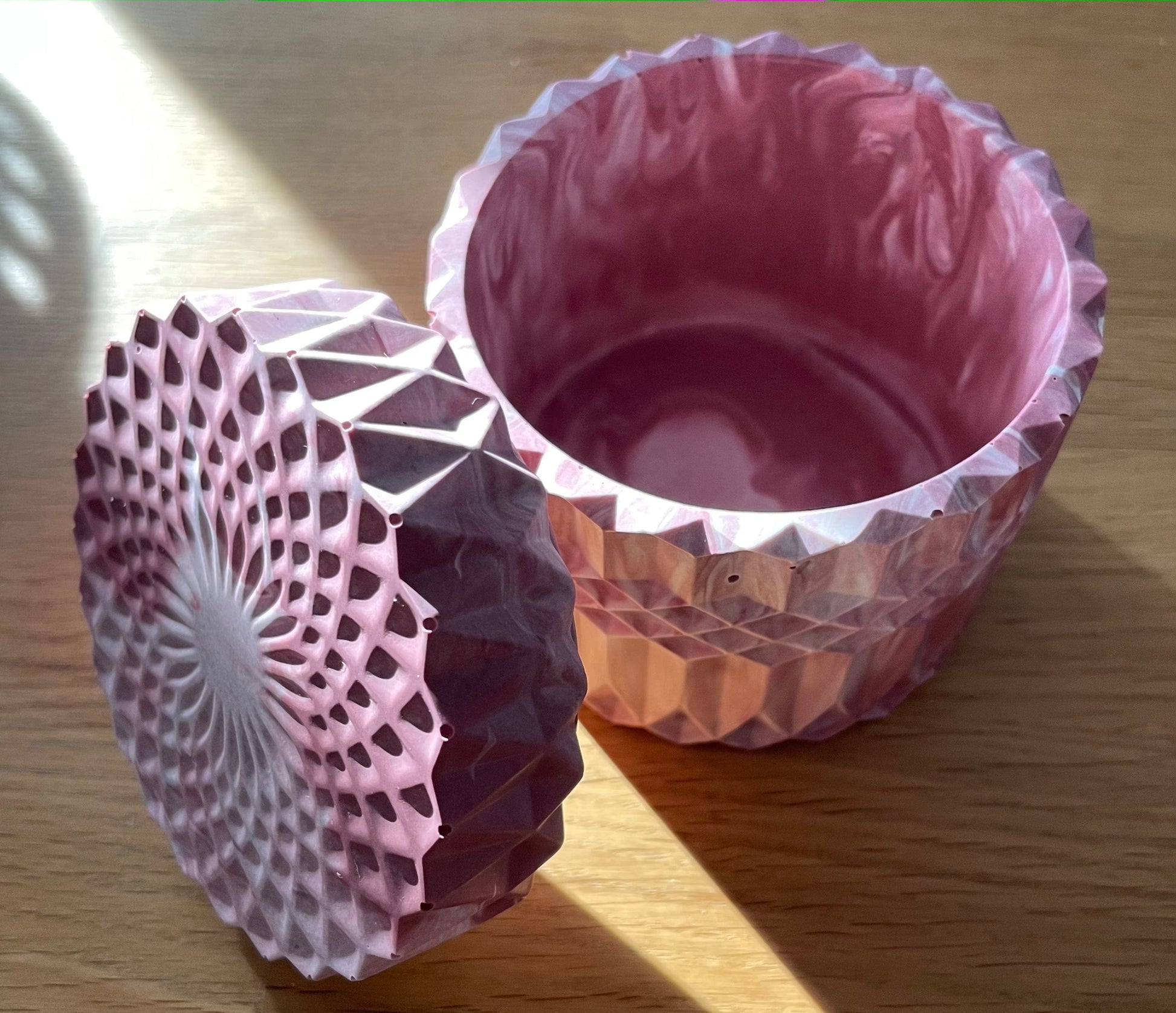 Kookie.it Arredamento Fuchsia Vasetto geometrico effetto marmo